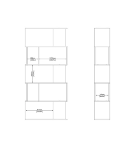LIBRERIA "LABIRINTO" BIANCO QUERCIA, 80X29,5X173,5 CM