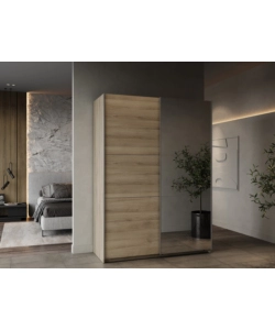ARMADIO 2 ANTE SCORREVOLI "GHOST" CON SPECCHIO QUERCIA 148X59,9X203 CM