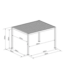 PERGOLA BIOCLIMATICA DA ESTERNO EUROGARDEN "ATENA" CON APERTURA A MANOVELLA IN ALLUMINIO ANTRACITE 3X4 M