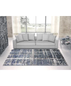 TAPPETO "DOUBLE" BLU, 110X170 CM