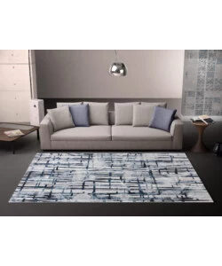 TAPPETO "DOUBLE" CELESTE, 110X170 CM