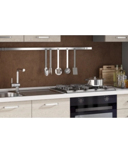 COMPOSIZIONE CUCINA COMPLETA ARES CON LAVELLO A SINISTRA E PIANO COTTURA A GAS, 255X60X216 CM