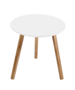 TAVOLINO SALOTTO "LIZZY" BIANCO IN BAMBOO, Ø40 CM