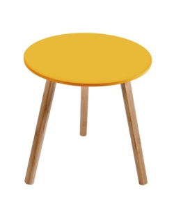 TAVOLINO SALOTTO "LIZZY" MOSTARDA IN BAMBOO, Ø40 CM