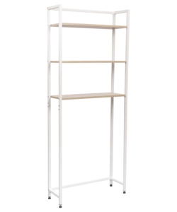 MOBILE LAVATRICE "JANET" BIANCO E LEGNO, 68X24X165 CM