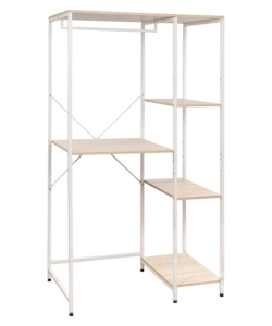 MOBILE LAVATRICE "JANET" BIANCO E LEGNO, 100X60X177 CM