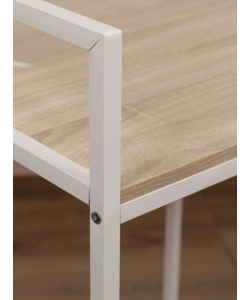MOBILE LAVATRICE "JANET" BIANCO E LEGNO, 68X60X107 CM