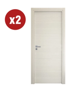 2 PORTE BATTENTI DA INTERNO REVERSIBILI QUARZO, 80X210 CM