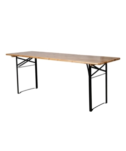 SET BIRRERIA DA GIARDINO PIEGHEVOLE EUROGARDEN IN LEGNO E METALLO DUE PANCHE CON SCHIENALE E TAVOLO 200X70 CM