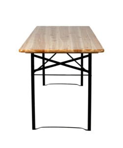 SET BIRRERIA DA GIARDINO PIEGHEVOLE EUROGARDEN IN LEGNO E METALLO DUE PANCHE CON SCHIENALE E TAVOLO 200X70 CM