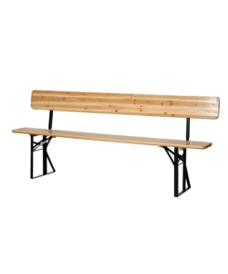 SET BIRRERIA DA GIARDINO PIEGHEVOLE EUROGARDEN IN LEGNO E METALLO DUE PANCHE CON SCHIENALE E TAVOLO 200X70 CM