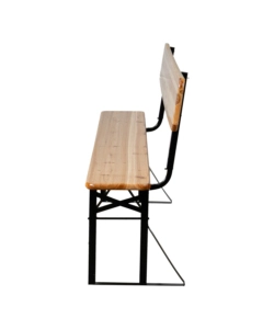 SET BIRRERIA DA GIARDINO PIEGHEVOLE EUROGARDEN IN LEGNO E METALLO DUE PANCHE CON SCHIENALE E TAVOLO 200X70 CM