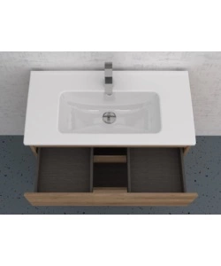 MOBILE BAGNO DA TERRA "LEONARDO" 3 CASSETTI ROVERE, 78X39,5X85 CM