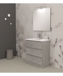 MOBILE BAGNO DA TERRA "LEONARDO" 3 CASSETTI CEMENTO, 78X39,5X85 CM