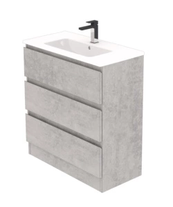 MOBILE BAGNO DA TERRA "LEONARDO" 3 CASSETTI CEMENTO, 78X39,5X85 CM