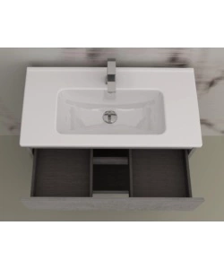 MOBILE BAGNO DA TERRA "LEONARDO" 3 CASSETTI CEMENTO, 78X39,5X85 CM