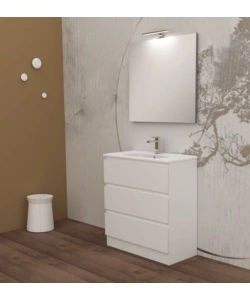 MOBILE BAGNO DA TERRA "LEONARDO" 3 CASSETTI BIANCO, 78X39,5X85 CM
