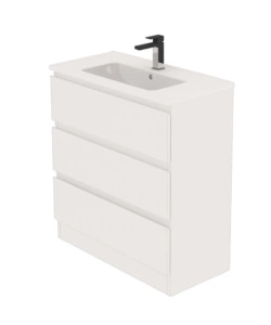 MOBILE BAGNO DA TERRA "LEONARDO" 3 CASSETTI BIANCO, 78X39,5X85 CM