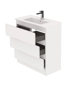 MOBILE BAGNO DA TERRA "LEONARDO" 3 CASSETTI BIANCO, 78X39,5X85 CM