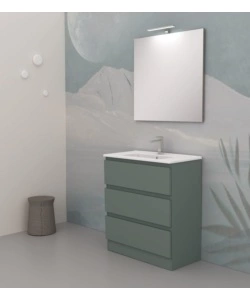 MOBILE BAGNO DA TERRA "LEONARDO" 3 CASSETTI VERDE SALVIA, 78X39,5X85 CM