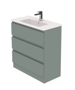 MOBILE BAGNO DA TERRA "LEONARDO" 3 CASSETTI VERDE SALVIA, 78X39,5X85 CM