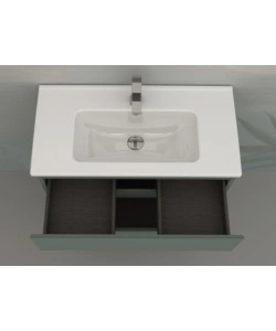 MOBILE BAGNO DA TERRA "LEONARDO" 3 CASSETTI VERDE SALVIA, 78X39,5X85 CM