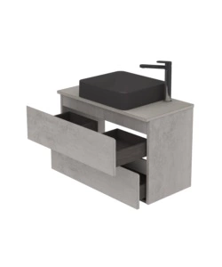 MOBILE BAGNO "LEONARDO" CEMENTO CON LAVELLO AD APPOGGIO, 78X40X50 CM
