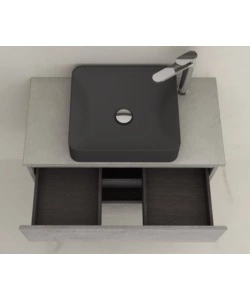 MOBILE BAGNO "LEONARDO" CEMENTO CON LAVELLO AD APPOGGIO, 78X40X50 CM
