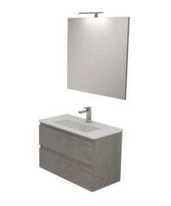 MOBILE BAGNO "LEONARDO" CEMENTO, 80 CM