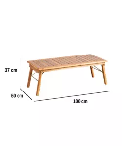 SET DA ESTERNO PIEGHEVOLE EUROGARDEN "PRIMAVERA" IN LEGNO DI ACACIA E POLIESTERE ECRÙ 4 SEDUTE E TAVOLINO