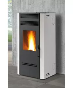 STUFA A PELLET VENTILATA E CANALIZZATA CARIS "BLUMA" BIANCO 7,1 KW