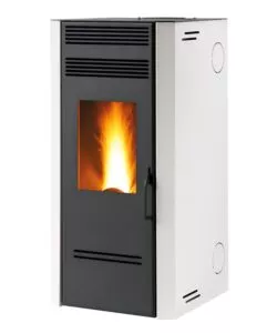 Stufa a pellet canalizzata Caris "Bluma" bianco 7,5 kW