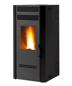 STUFA A PELLET VENTILATA E CANALIZZATA CARIS "BLUMA" NERO 7,1 KW