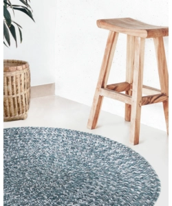 TAPPETO "SOLID" ROTONDO ACQUA, Ø 120 CM