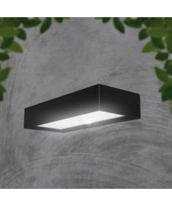 APPLIQUE NERA 6W CON PANNELLO SOLARE E SENSORE MOVIMENTO, 9,7X23X4,27 CM