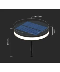 PALETTO SOLARE DA GIARDINO CON PICCHETTO 2W 3000K IP44, 15,5X4,1X20 CM