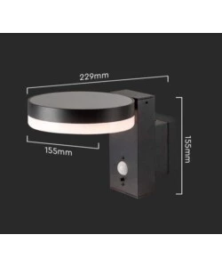 APPLIQUE SOLARE ROTONDA CON SENSORE 3000K IP44, 22,9X15,5X15,5 CM