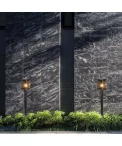 PALETTO SOLARE DA ESTERNO NERO 3000K IP44, 12X12X80 CM