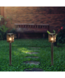 PALETTO SOLARE DA ESTERNO NERO 3000K IP44, 12X12X80 CM