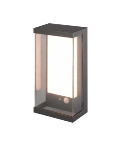 APPLIQUE GRIGIO SCURO A LED CON PANNELLO SOLARE 3000K, 8,3X12,6X25,2 CM