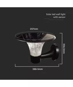APPLIQUE SOLARE 15W CON BATTERIA NERA IP65