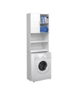 MOBILE  LAVATRICE SALVASPAZIO "WASH" COLORE BIANCO, 64X24X190 CM