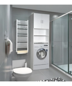 MOBILE  LAVATRICE SALVASPAZIO "WASH" COLORE BIANCO, 64X24X190 CM