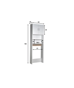 MOBILE  LAVATRICE SALVASPAZIO "WASH" COLORE BIANCO, 64X24X190 CM