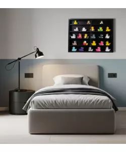 VETRINETTA ESPOSITORE PER COLLEZIONISMO BELLAHOME NERO CON ANTE IN VETRO TEMPERATO 80X11X60 CM