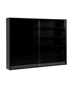 VETRINETTA ESPOSITORE PER COLLEZIONISMO BELLAHOME NERO CON ANTE IN VETRO TEMPERATO 80X11X60 CM