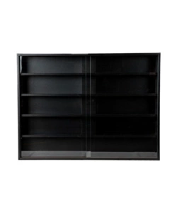 VETRINETTA ESPOSITORE PER COLLEZIONISMO BELLAHOME NERO CON ANTE IN VETRO TEMPERATO 80X11X60 CM