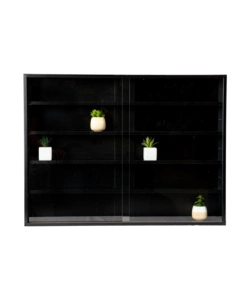 VETRINETTA ESPOSITORE PER COLLEZIONISMO BELLAHOME NERO CON ANTE IN VETRO TEMPERATO 80X11X60 CM