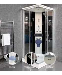 DOCCIA IDROMASSAGGIO DECOR BAGNO "VENERE" CON SEDILE 90X90X215 CM