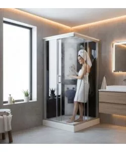 DOCCIA IDROMASSAGGIO DECOR BAGNO "VENERE" CON SEDILE 90X90X215 CM